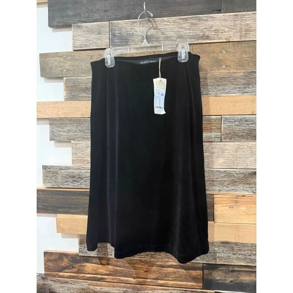 Gudrun Sjoden NWT black velour skirt size Small